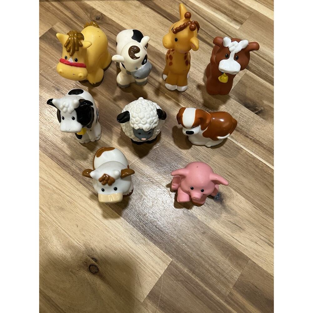 Fisher Price Little People Animals Lot Figures Figurines Toys Zoo Farm Set 9